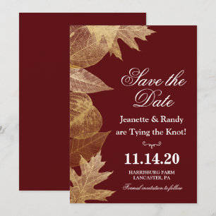 EINBELIEBIGE FARBE - Herbst-Hochzeit Save the Date Einladung