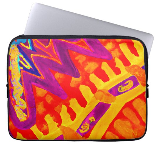 Einbinden von farbenfrohen Mustern Laptopschutzhülle (Vorderseite)