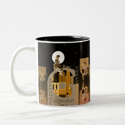 Einblicke in das Stadtleben Zweifarbige Tasse (Links)