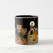 Einblicke in das Stadtleben Zweifarbige Tasse (Mittel)