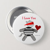 Einbrecher-Valentinsgruß-Knopf Button (Vorne & Hinten)