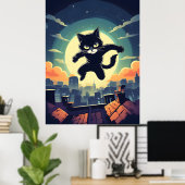 Einbrecherkatze Poster (Heimbüro)
