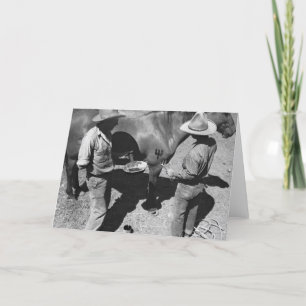 Einbrennende Pferde mit der Heugabelmarke Karte