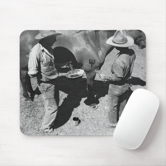 Einbrennende Pferde mit der Heugabelmarke Mousepad (Mit Mouse)