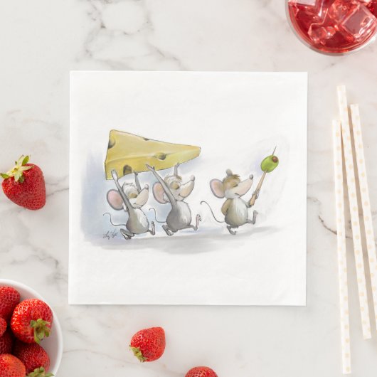 Einbringen in den Käse (mit Oliven) Papier Napkin Serviette (Beispiel)