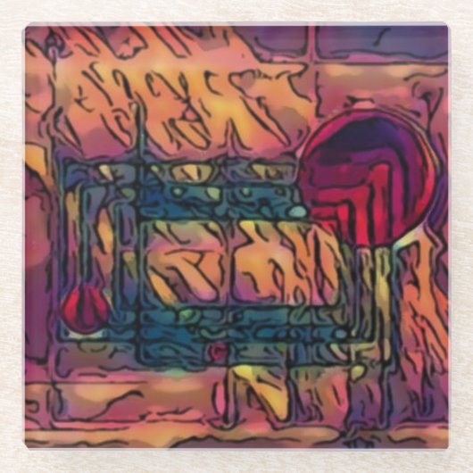 Einbruch Glasuntersetzer (Vorderseite)