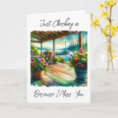 Einchecken | Hübsches Deck am See Karte (Gelbe Blume)