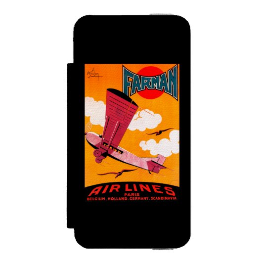 Eindecker-Plakat der Farman Incipio iPhone Geldbeutel-Hülle (Folio Vorderseite)