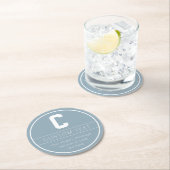 Eindeutige Bezeichnung und Monogramm-Vorlage | Dus Runder Pappuntersetzer (Vor Ort)