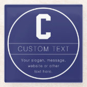 Eindeutige Bezeichnung und Monogramm-Vorlage | Mar Glasuntersetzer (Vorderseite)