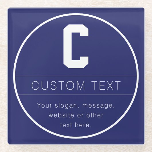 Eindeutige Bezeichnung und Monogramm-Vorlage | Mar Glasuntersetzer (Vorderseite)