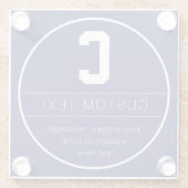 Eindeutige Bezeichnung und Monogramm-Vorlage | Mar Glasuntersetzer (Rückseite)