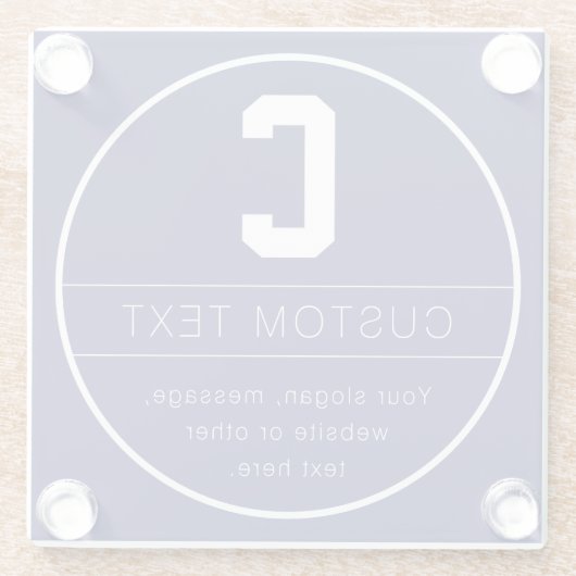 Eindeutige Bezeichnung und Monogramm-Vorlage | Mar Glasuntersetzer (Rückseite)