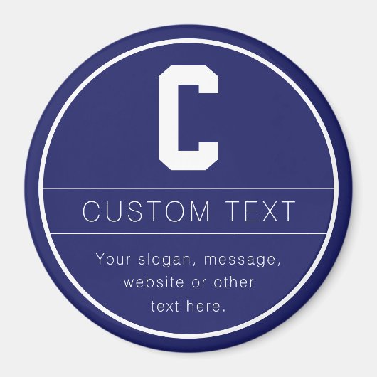 Eindeutige Bezeichnung und Monogramm-Vorlage | Mar Magnet (Vorne)