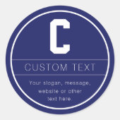 Eindeutige Bezeichnung und Monogramm-Vorlage | Mar Runder Aufkleber (Vorderseite)