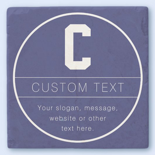 Eindeutige Bezeichnung und Monogramm-Vorlage | Mar Steinuntersetzer