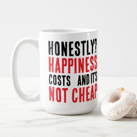 Eindeutige Phrase über Glück Kaffeetasse (Mit Donut)