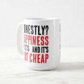 Eindeutige Phrase über Glück Kaffeetasse (Vorderseite Links)