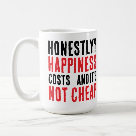 Eindeutige Phrase über Glück Kaffeetasse (Links)