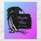 Eindeutige tropische Designnamen und Datum Weinetikett (Einzelnes Label)