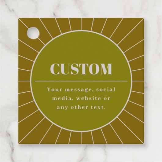 Eindeutige Vorlage für das Editierbare Retro-Desig Geschenkanhänger (Vorderseite)