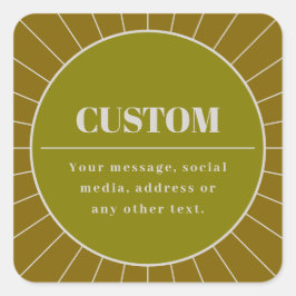 Eindeutige Vorlage für das Editierbare Retro-Desig Quadratischer Aufkleber