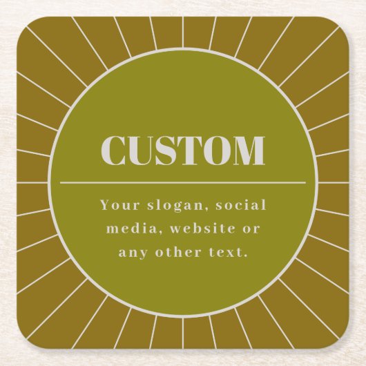 Eindeutige Vorlage für das Editierbare Retro-Desig Rechteckiger Pappuntersetzer (Vorderseite)