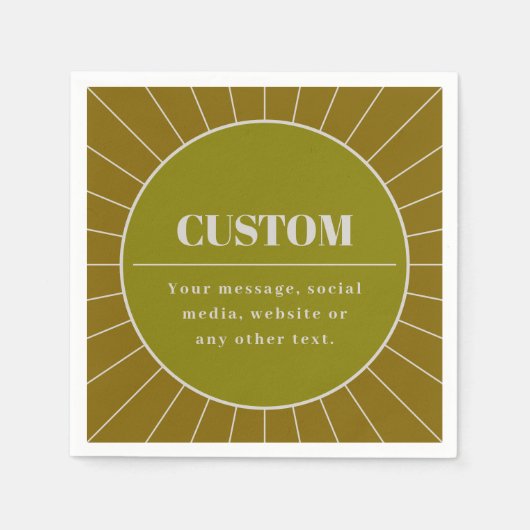 Eindeutige Vorlage für das Editierbare Retro-Desig Serviette (Vorderseite)