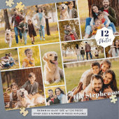 Eindeutiger 12 Name oder Text der Fotocollage Puzzle
