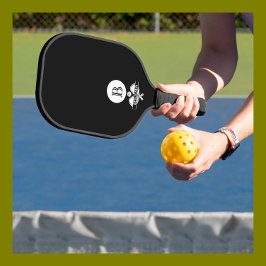 Eindeutiger Monogramm-Name Schwarz-weiß Pickleball Schläger