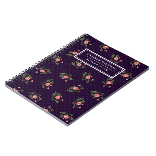 Eindeutiger Name Rosa Lila Rose Journal Notizblock (Linke Seite)