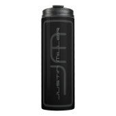 Eindeutiger Name und Monogramm | Dunkelgrau und sc Thermosbecher (Vorderseite)