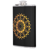 Eindeutiges goldenes Mandala-Design-95747 Flachmann (Links)