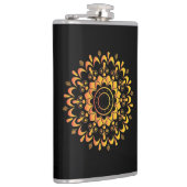 Eindeutiges goldenes Mandala-Design-95747 Flachmann (Rechts)