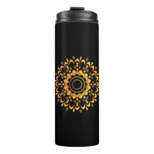 Eindeutiges goldenes Mandala-Design-95747 Thermosbecher