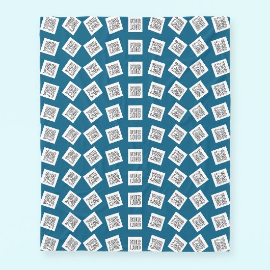 Eindeutiges Logo oder Bildmuster | Blau (bearbeitb Fleecedecke