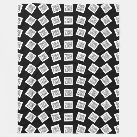 Eindeutiges Logo oder Bildmuster | Schwarz (bearbe Fleecedecke (Vorderseite)