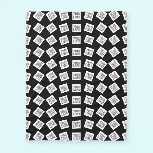 Eindeutiges Logo oder Bildmuster | Schwarz (bearbe Fleecedecke