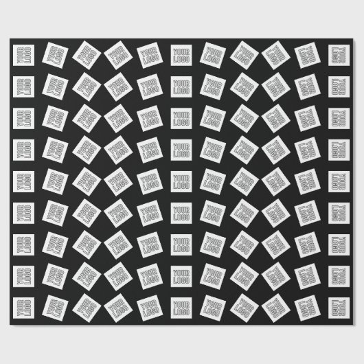 Eindeutiges Logo oder Bildmuster | Schwarz (bearbe Geschenkpapier (Flach)