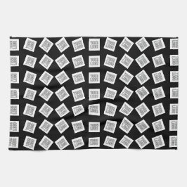 Eindeutiges Logo oder Bildmuster | Schwarz (bearbe Geschirrtuch