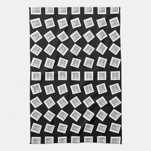 Eindeutiges Logo oder Bildmuster | Schwarz (bearbe Geschirrtuch (Vertikal)