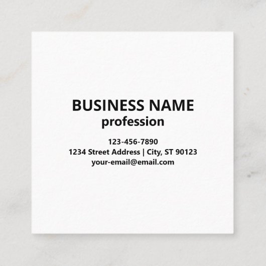 Eindeutiges Logo oder Bildmuster | Schwarz (bearbe Quadratische Visitenkarte (Rückseite)