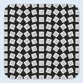 Eindeutiges Logo oder Bildmuster | Schwarz (bearbe Quadratischer Aufkleber