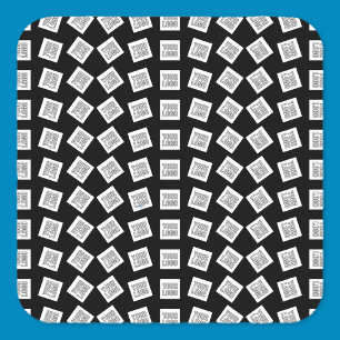 Eindeutiges Logo oder Bildmuster Schwarz (bearbe Quadratischer Aufkleber