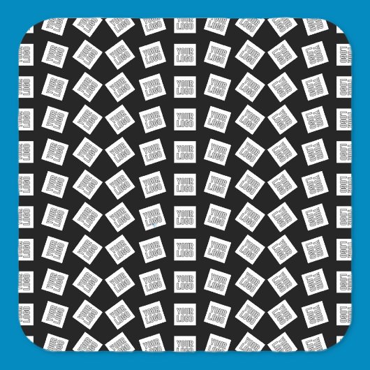 Eindeutiges Logo oder Bildmuster | Schwarz (bearbe Quadratischer Aufkleber