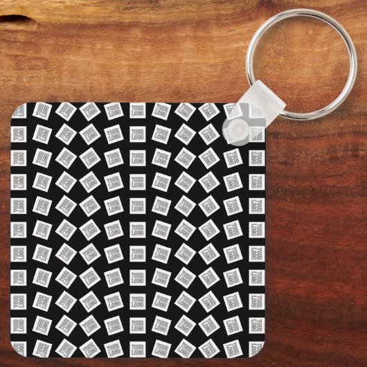 Eindeutiges Logo oder Bildmuster | Schwarz (bearbe Schlüsselanhänger (Rückseite)