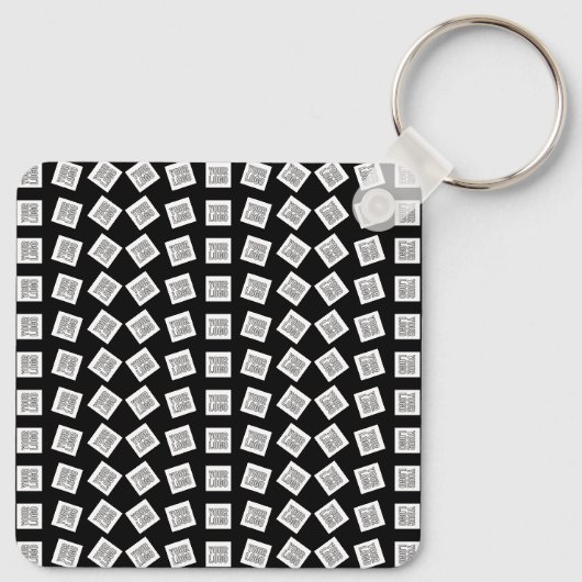 Eindeutiges Logo oder Bildmuster | Schwarz (bearbe Schlüsselanhänger (Rückseite)