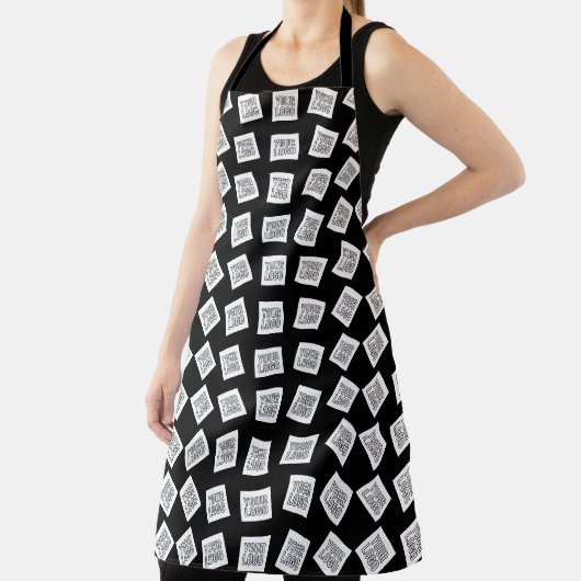 Eindeutiges Logo oder Bildmuster | Schwarz (bearbe Schürze (InSitu)