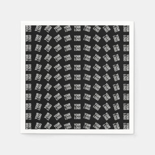 Eindeutiges Logo oder Bildmuster Schwarz (bearbe Serviette