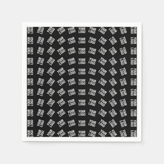 Eindeutiges Logo oder Bildmuster | Schwarz (bearbe Serviette (Vorderseite)